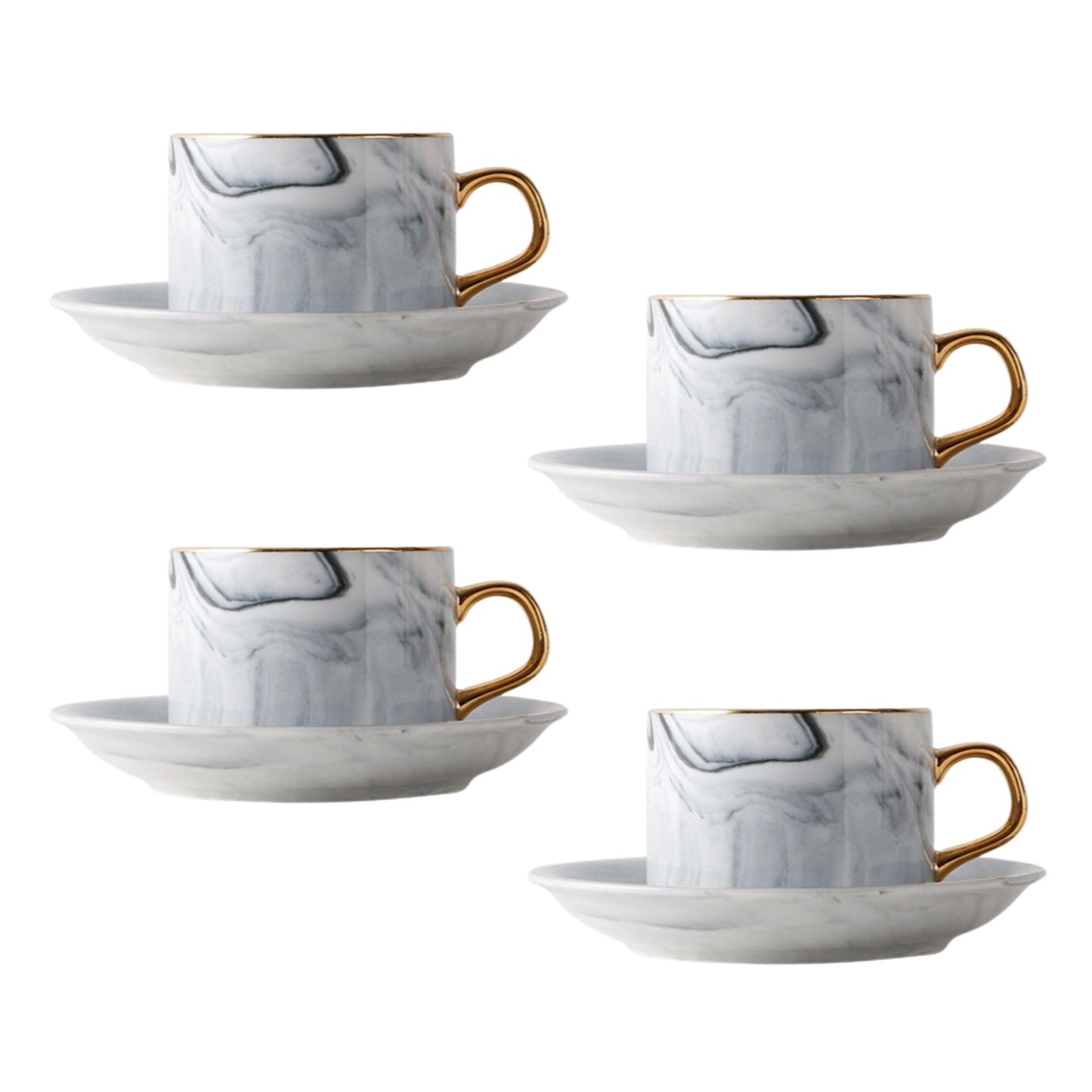 marmor-tassen-set-untertasse-grau-goldener-henkel-4er-set Cappuccino
