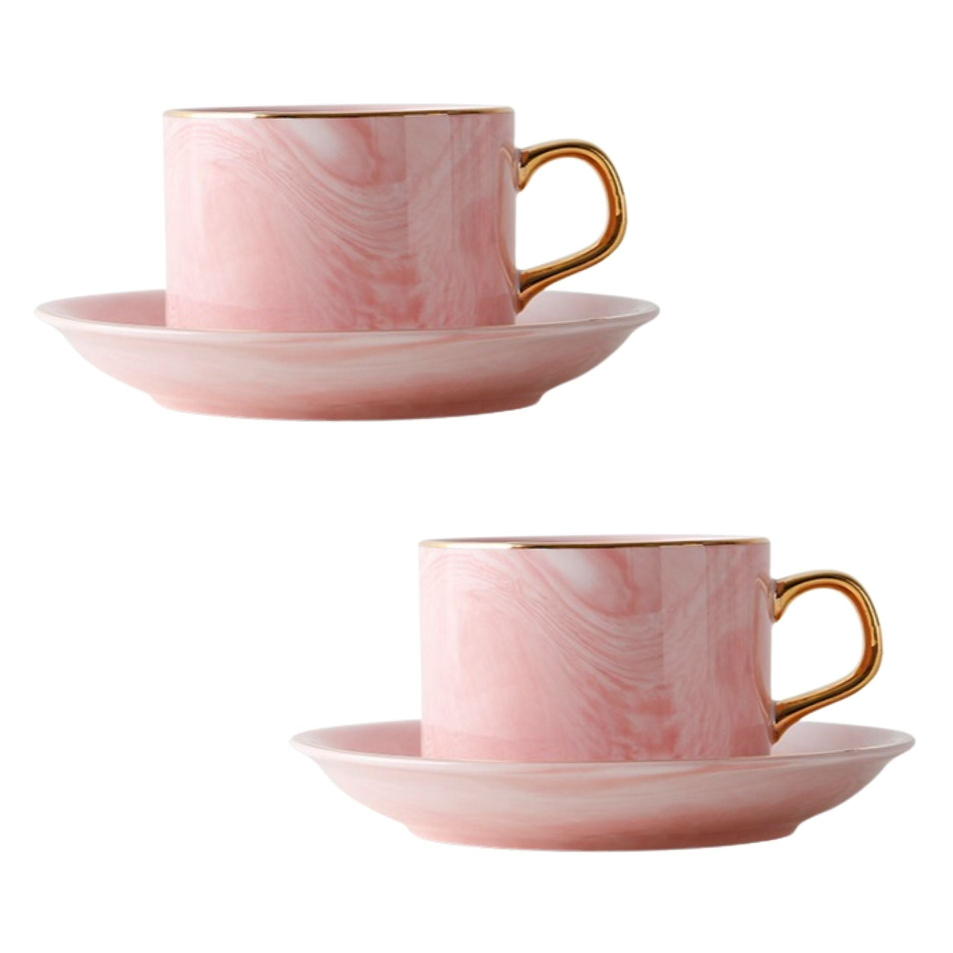 marmor-tassen-set-untertasse-rosa-goldener-henkel-2er-set Cappuccino